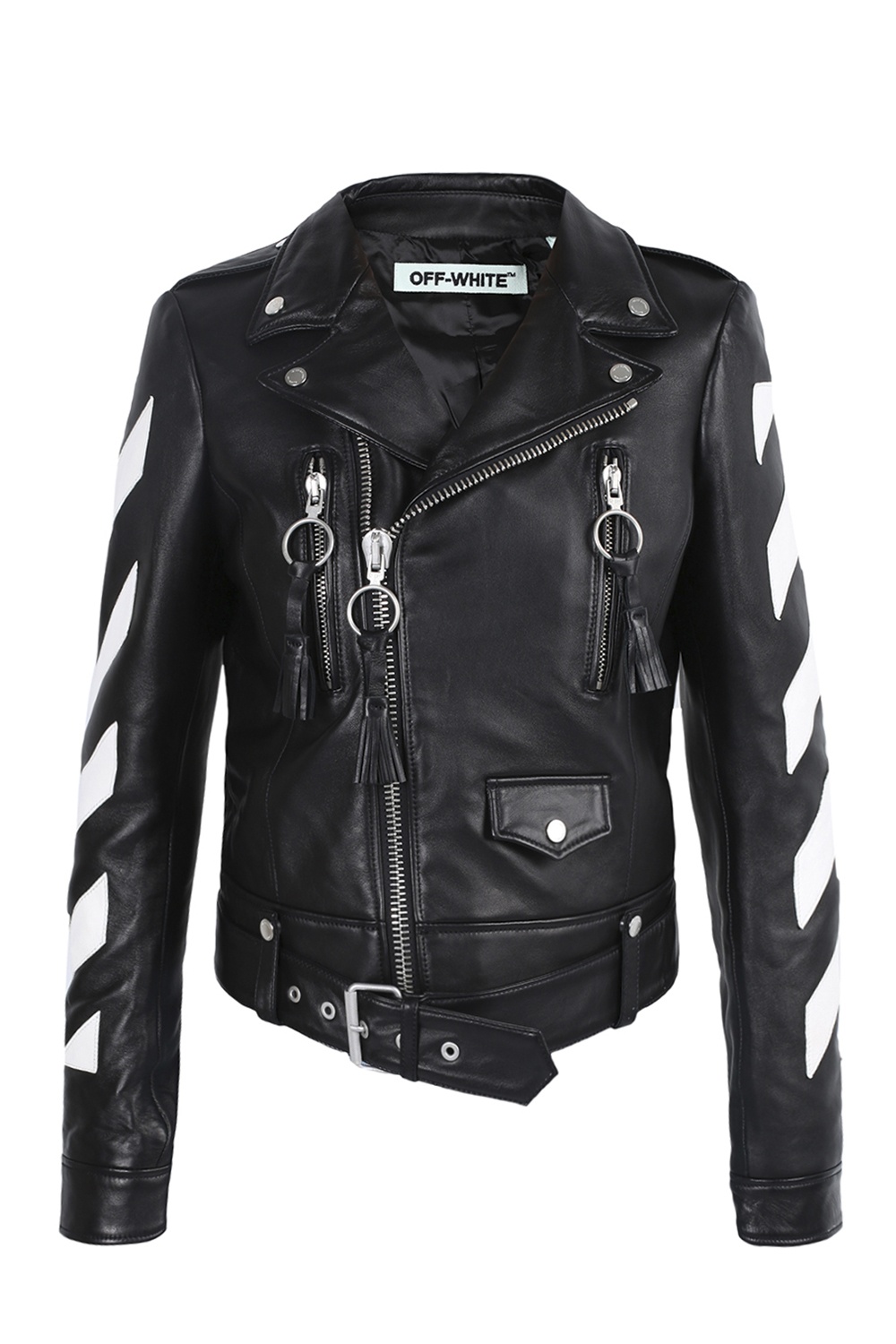 黑色Leather biker jacket Off-White - Vitkac 中国